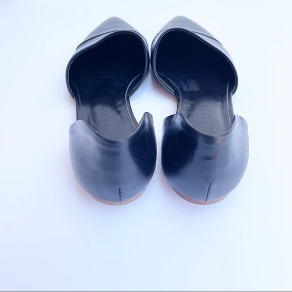 Jenni Kayne D'orsay Black Leather Pointed Flats - Picture 3 of 8